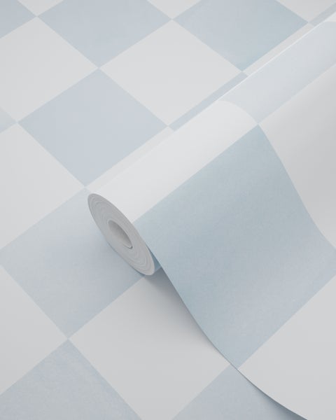 ESTAhome Tapete Karomuster Blau - 53 cm x 10.05 m - 131286