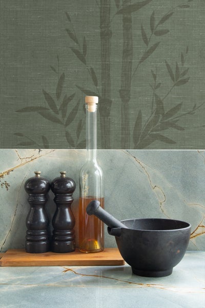 Origin Wallcoverings Tapete Bambusmuster Graugrün - 50 x 900 cm - 347928