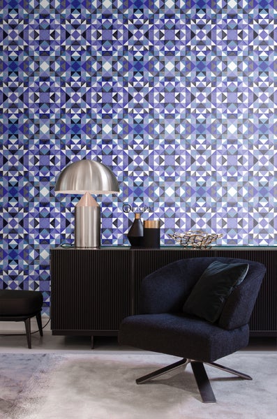 Origin Wallcoverings Tapete kubistisches Muster Lila - 53 cm x 10.05 m - 346910