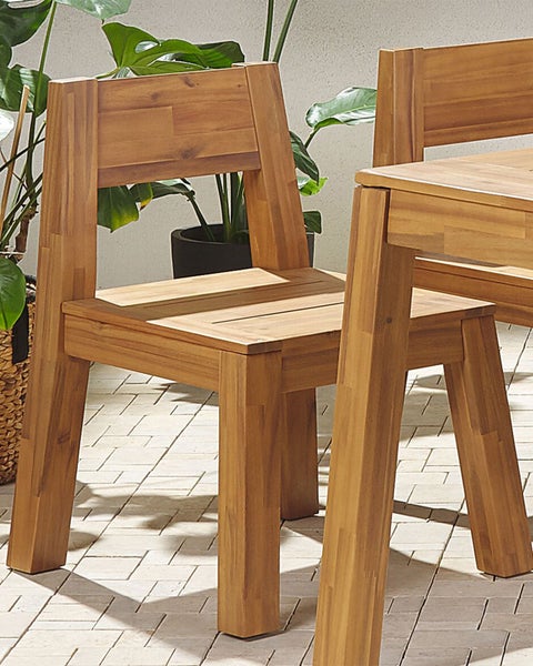 Gartenstuhl 2er Set LIVORNO Akazienholz Braun