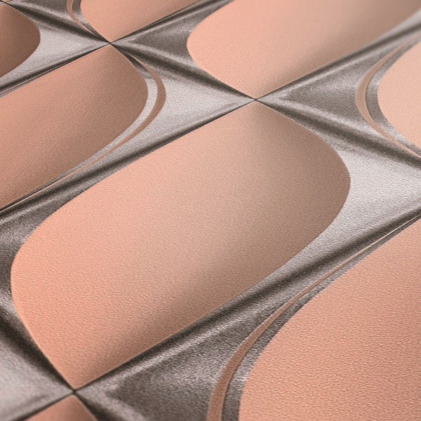 Detailansicht einer strukturierten Tapete mit geometrischem Muster