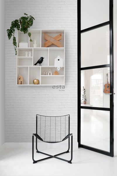 ESTAhome Tapete Backstein-Optik Hellgrau - 53 cm x 10.05 m - 139192