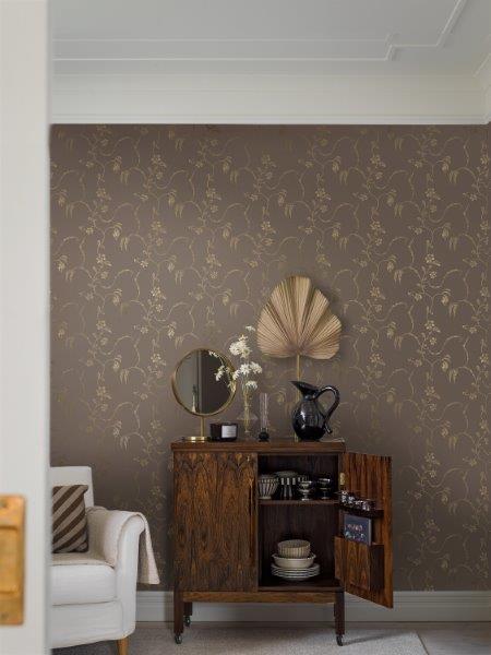 Borastapeter Tapete Blumen Braun - 53 cm x 10.05 m - 660849