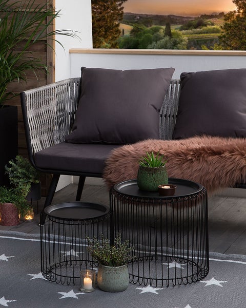 Outdoorteppich LATUR Dunkelgrau 120 x 180 cm