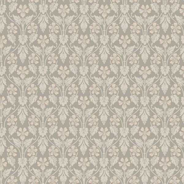 Borastapeter Tapete Blumen Grau - 53 cm x 10.05 m - 660090