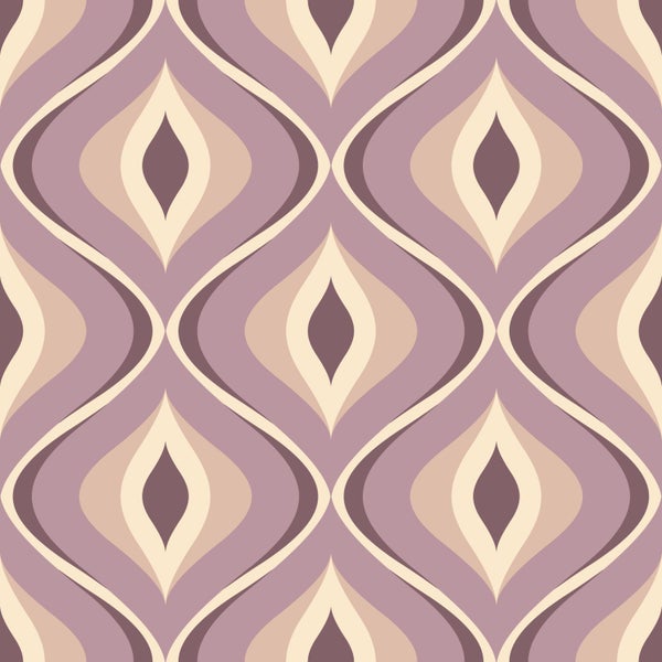 ESTAhome Tapete Retro-Ornamente Violett - 50 x 900 cm - 130988