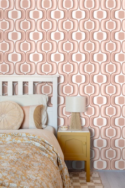 ESTAhome Tapete Retro-Ornamente Terrakottarosa - 50 x 900 cm - 131583