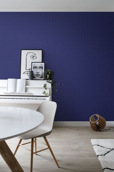 ESTAhome Tapete Stickmuster Blau - 53 cm x 10.05 m - 138134
