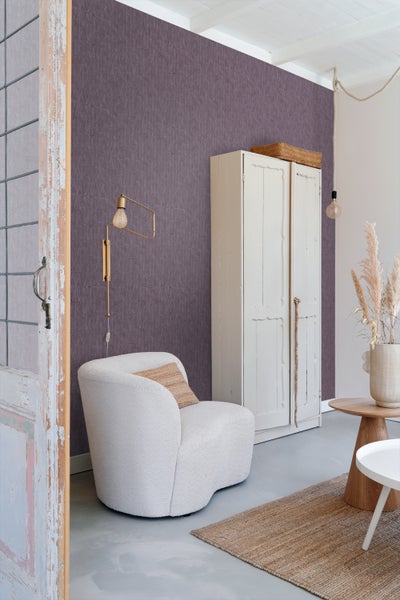 ESTAhome Tapete grafische Linien mauve-violett - 50 x 900 cm - 131416