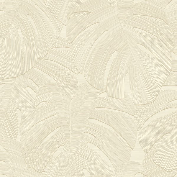 Origin Wallcoverings Tapete tropische Blätter Hellbeige - 53 cm x 10.05 m - 348023