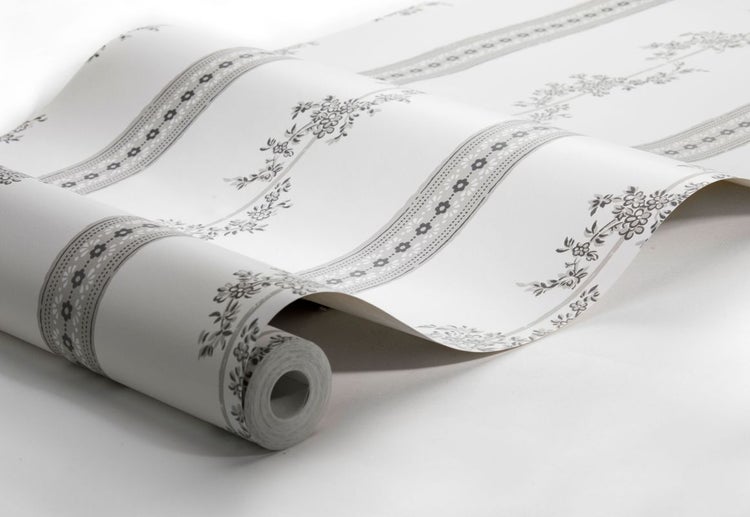 Borastapeter Tapete Blumen Beige und Grau - 53 cm x 10.05 m - 660046