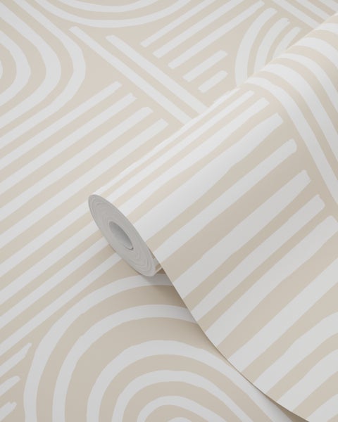 ESTAhome Tapete 3D-Muster Sandbeige - 53 cm x 10.05 m - 139935