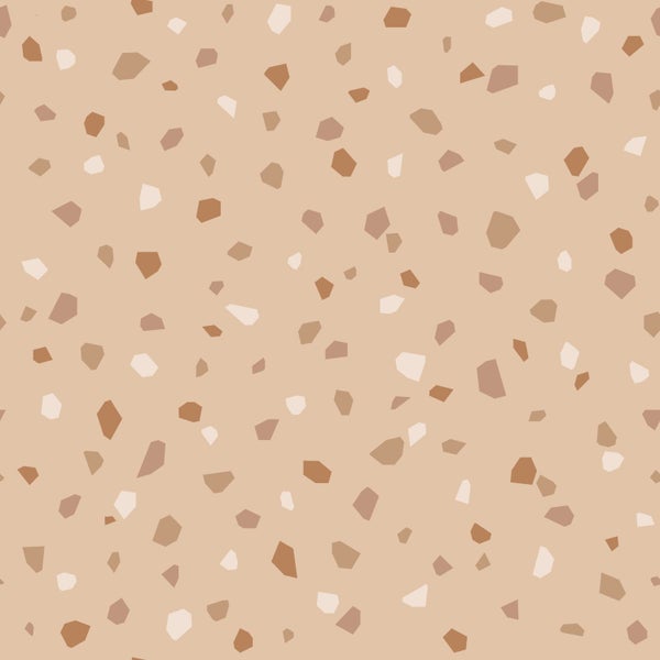 ESTAhome Tapete Terrazzo-Motiv Beige und Terrakotta - 50 x 900 cm - 139825