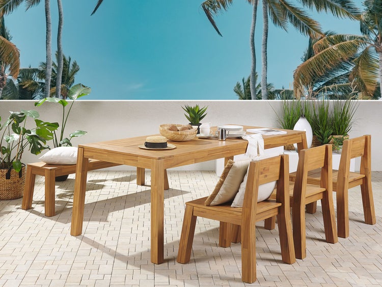 Gartenmöbel Set 6-Sitzer LIVORNO Akazienholz Braun