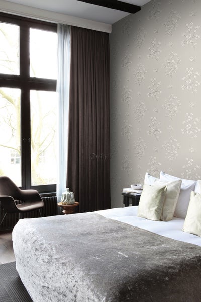 Origin Wallcoverings Tapete Blüte Taupe - 53 cm x 10.05 m - 346543