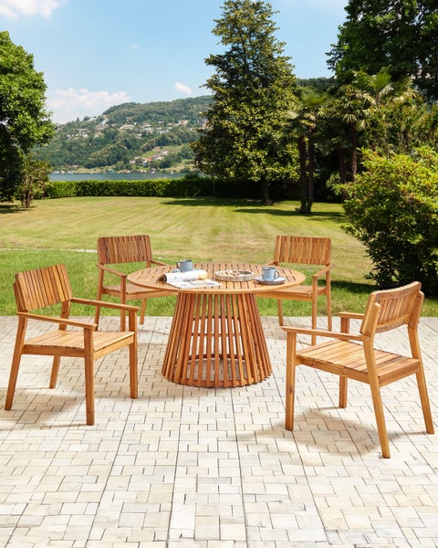 Gartenstuhl 4er Set AGELLO Akazienholz Braun