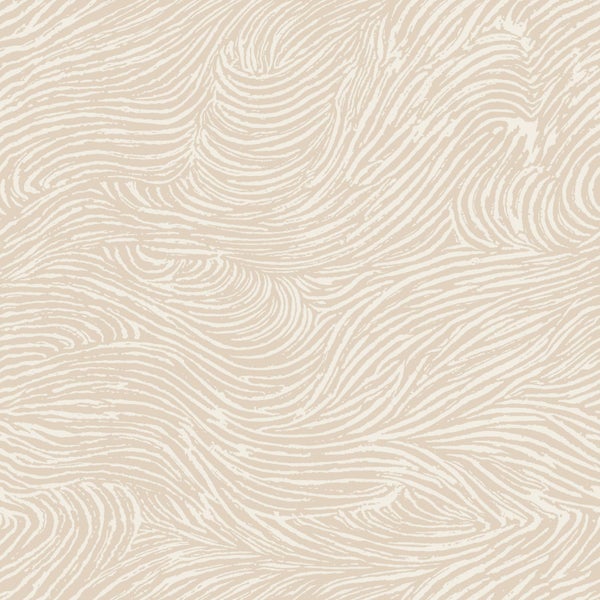 ESTAhome Tapete 3d Wellenförmige Linien Hellbeige - 53 cm x 10.05 m - 139660