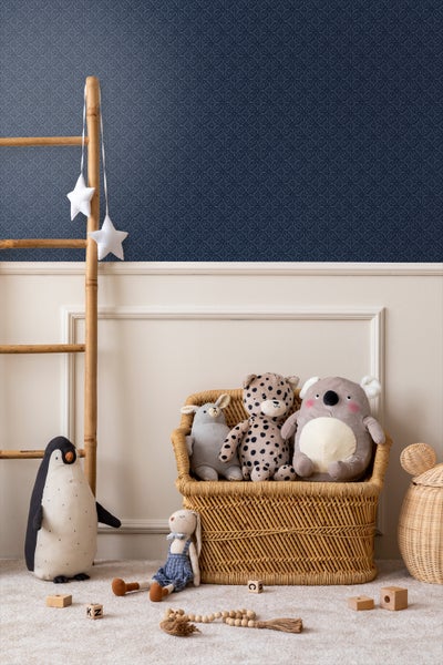 Walls4You Tapete ethnische Motive Dunkelblau - 53 cm x 10,05 m - 935334