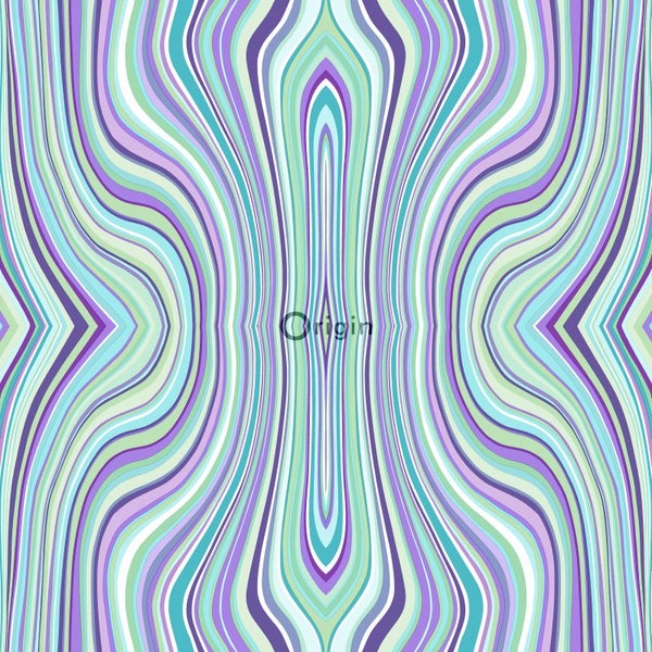 Origin Wallcoverings Tapete grafische Linien Türkis und Lila - 53 cm x 10.05 m - 347226