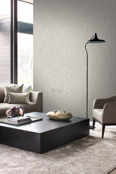 Origin Wallcoverings Tapete Blüte Taupe - 53 cm x 10.05 m - 346543
