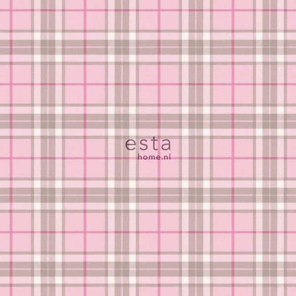 ESTAhome Tapete Karomuster Hellrosa - 53 cm x 10.05 m - 138808