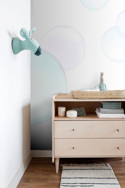 Origin Wallcoverings Fototapete große Blasen Pastellviolett, Pastell Mintgrün und Pastellblau - 250 x 279 cm - 357213