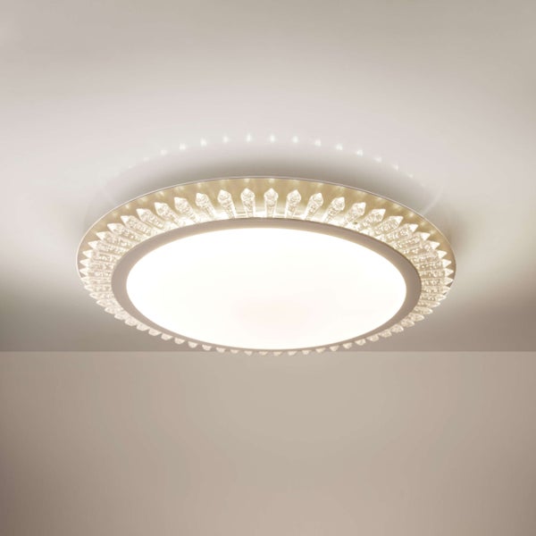Runde Deckenleuchte mit Kristallverzierungen