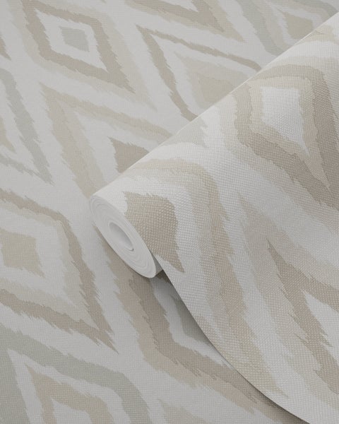 ESTAhome Tapete Ikat-Motiv Beige - 53 cm x 10.05 m - 148628