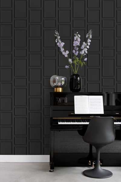 Origin Wallcoverings Tapete Holzwandverkleidung Schwarz - 53 cm x 10.05 m - 347861