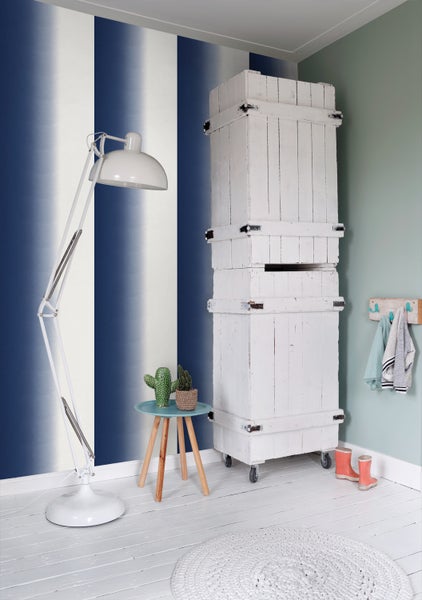 ESTAhome Tapete Dip Dye-Motiv Dunkelblau - 53 cm x 10.05 m - 148608