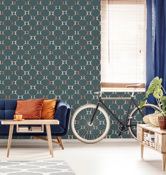 Walls4You Tapete menschlichen Silhouetten Dunkelblau und Braun - 53 cm x 10 m - 640339