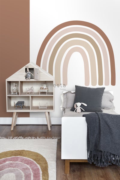 ESTAhome Fototapete Regenbogen Terrakotta, Hellrosa und Beige - 1,5 x 2,79 m - 159053