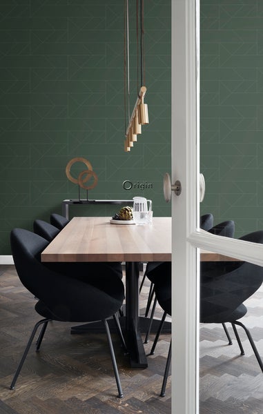Origin Wallcoverings Tapete grafische Linien Grün - 53 cm x 10.05 m - 347728
