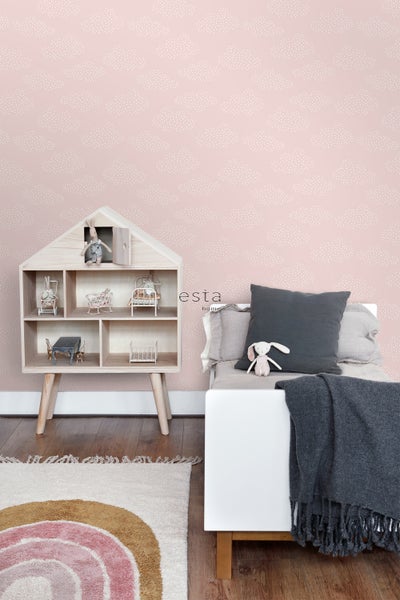 ESTAhome Tapete kleine Wolken Hellrosa - 50 x 900 cm - 139516