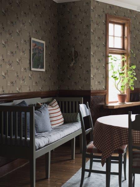 Borastapeter Tapete Blumenmuster Braun - 53 cm x 10.05 m - 660013