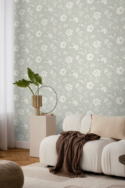 Borastapeter Tapete Blumen Beige - 53 cm x 10.05 m - 660411