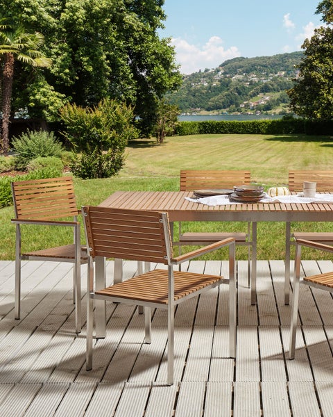 Gartenstuhl 6er Set VIAREGGIO FSC® zertifiziertes Teakholz Braun