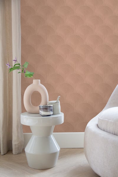 ESTAhome Tapete 3D Muster Terrakottarosa - 50 x 900 cm - 131104