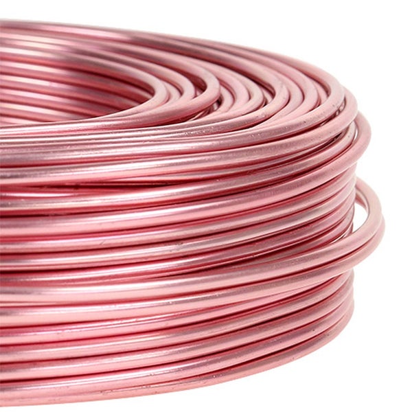 Biegsamer Aluminium-Basteldraht in Rosa, aufgerollt zu einer Spule.