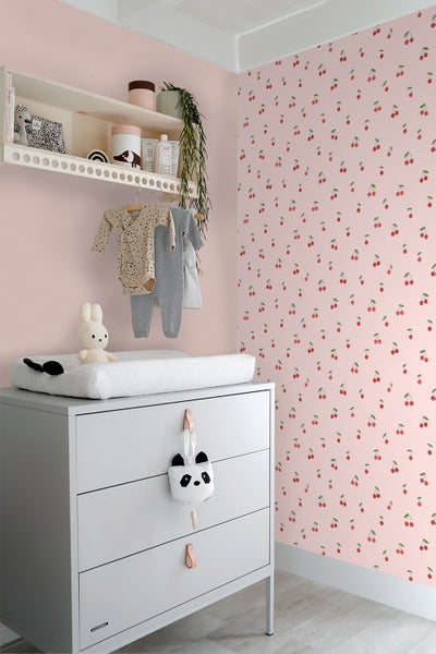 ESTAhome Tapete Kirschen Rosa und Rot - 50 x 900 cm - 131651