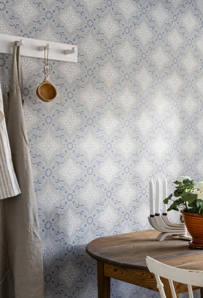 Duro Tapete Fliesenmuster Graublau - 53 cm x 10.05 m - 661169