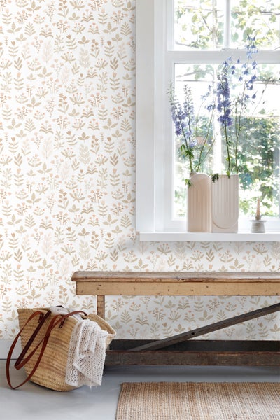 ESTAhome Tapete Feldblumen Beige - 50 x 900 cm - 131092