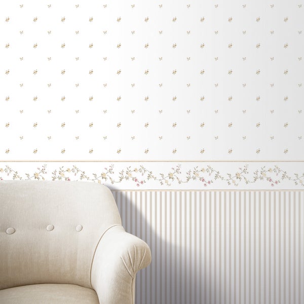 Sanders und Sanders Tapete Streifen Beige und Weiß - 53 cm x 10 m - 640417