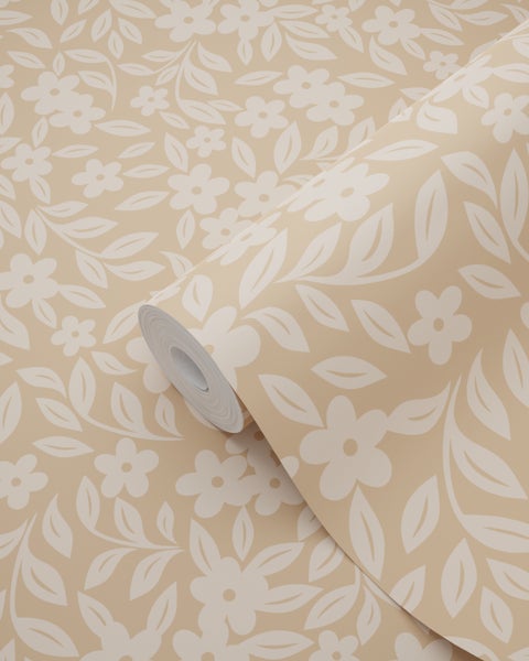 ESTAhome Tapete Blumen Beige - 50 x 900 cm - 131444
