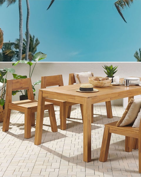Gartenstuhl 4er Set LIVORNO Akazienholz Braun