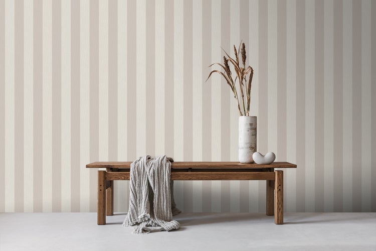 Sanders und Sanders Tapete Streifen Beige - 53 cm x 10 m - 640423