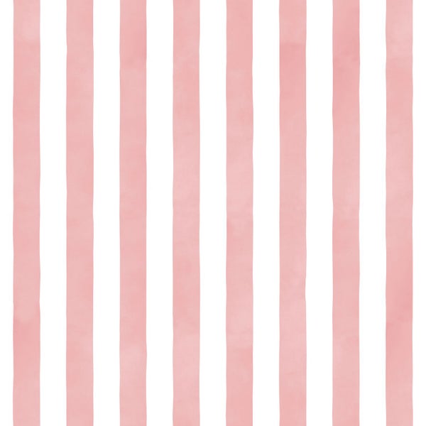 ESTAhome Tapete Streifenmuster Rosa und Weiß - 50 x 900 cm - 131306