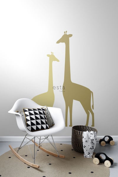 ESTAhome Fototapete Giraffen Ockergelb - 1,5 x 2,79 m - 158925