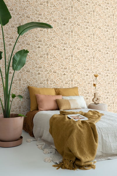 ESTAhome Tapete Feldblumen Beige - 50 x 900 cm - 131096