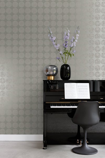 Origin Wallcoverings Tapete große verwitterte Kugeln Dunkelgrau - 53 cm x 10.05 m - 347609